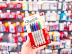 In-store photo of a Sharpie 5-count pack taken in Walmart store