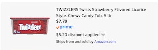 twizzlers Amazon receipt