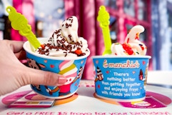 two cups of frozen yogurt from menchies