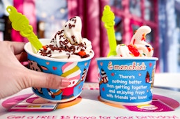 two cups of frozen yogurt from menchies