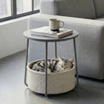 Round Accent Table with Storage