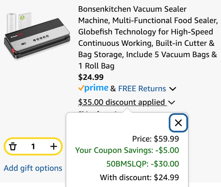 Bonsenkitchen vacuum sealer cart