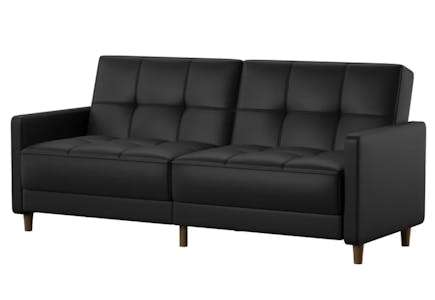Mercury Row Faux Leather Convertible Sofa