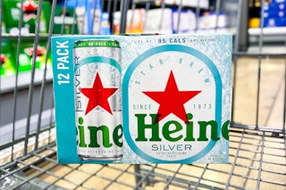 heineken silver beer in a shopping cart