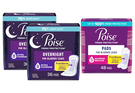 3 Poise Incontinence Products