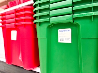 brightroom holiday storage totes sitting on a target shelf