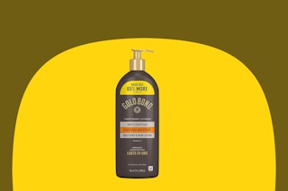 Gold Bond lotion on yellow KCL template