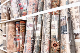 rugs sitting on a target shelf