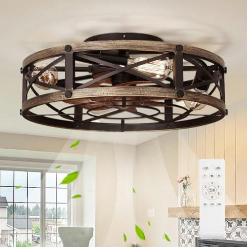Caged Ceiling Fan with Light