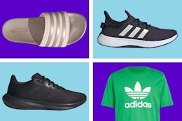 Adidas Early Access Memorial Day Sale: $18 Slides, $11 Men's Tees, and More card image