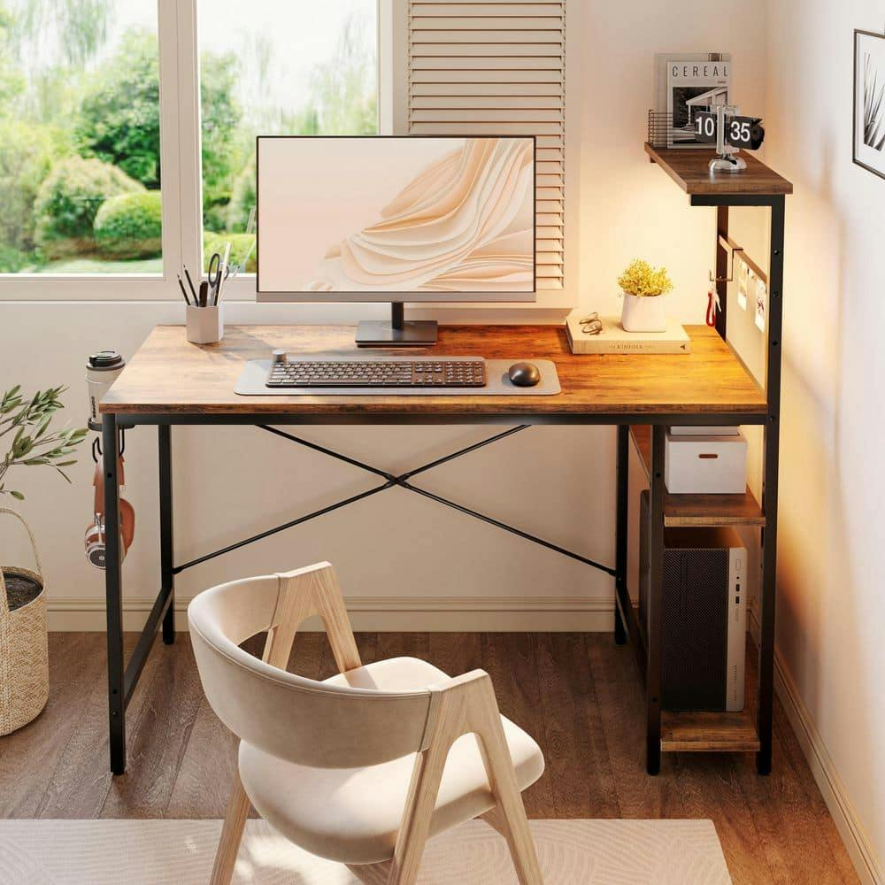 Computer Desk with Storage Shelves