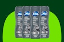 Four bottles of Dial Men, 2 in 1, Body and Face Wash, Gentle Exfoliating, Activated Charcoal, 16 oz 