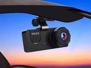 a dash cam in a car