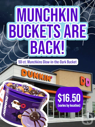 dunkin halloween munchkin bucket 2026