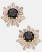Cubic Zirconia Floral Stud Earrings