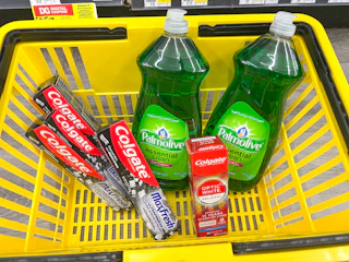 dollar general haul in yellow basket