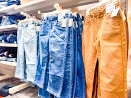 kids pants sitting on a target shelf