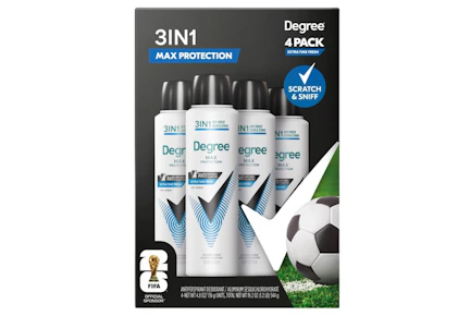 Degree Dry Spray Deodorant 4-Pack