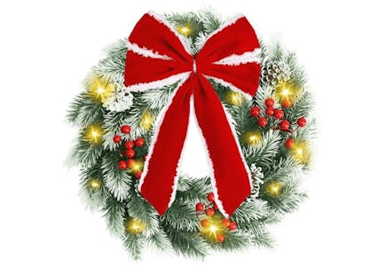 Lighted Christmas Wreath