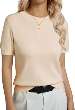 Women's Short Sleeve Knit Sweater
