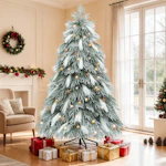 6ft Pre-Lit Flocked Christmas Tree