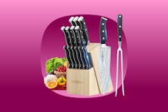 Paris Rhone 16-Piece Knife Set With Sharpener, Now $28.42 on Amazon card image