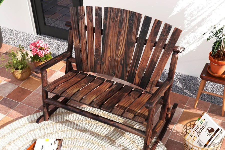 UntilGone Outdoor Adirondack Rocking Bench