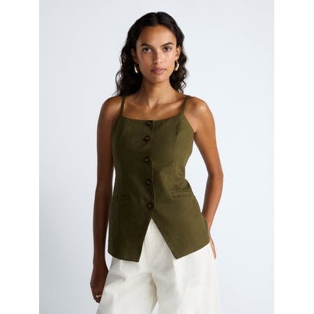 Scoop Women's Linen Blend Vest