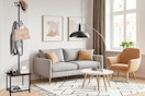 a coat rack in a room
