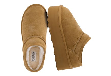 Women's Suede Platform Slippers