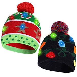 Christmas LED Beanie Hat 2-Pack