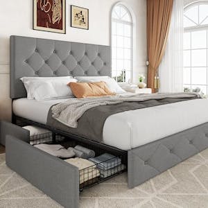Upholstered Queen Platform Bed Frame
