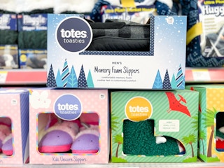 boxes of totes slippers