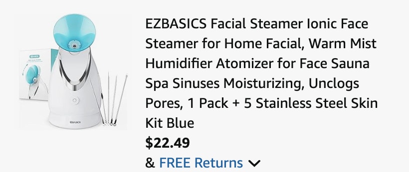 face steamer kit Amazon receipt