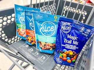 four nice trail mixes in walgreens cart