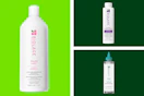 haircare bottles in a collage