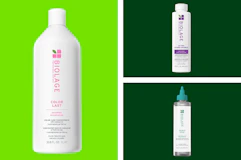 haircare bottles in a collage