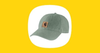 a sage green cap