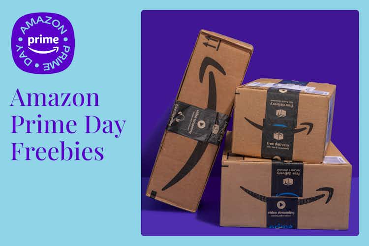 three amazon boxes with text reading amazon prime day freebies