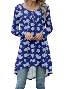 Women's Long Sleeve Hi-Low Sweater