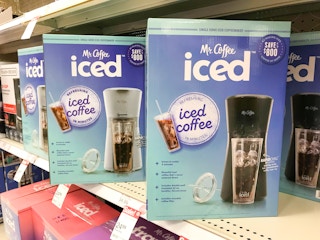 Mr. Coffee iced coffee maker on Target shelf