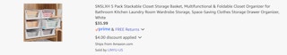 Amazon Stackable Closet Baskets 5-Pack 2025