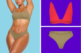 A collage of Skims basics both on and off a model