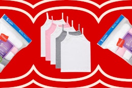 hanes kids' camisoles 5-pack side by side