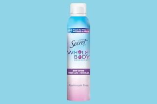 secret whole body deodorant on blue background
