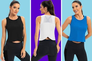 collage of workout tops