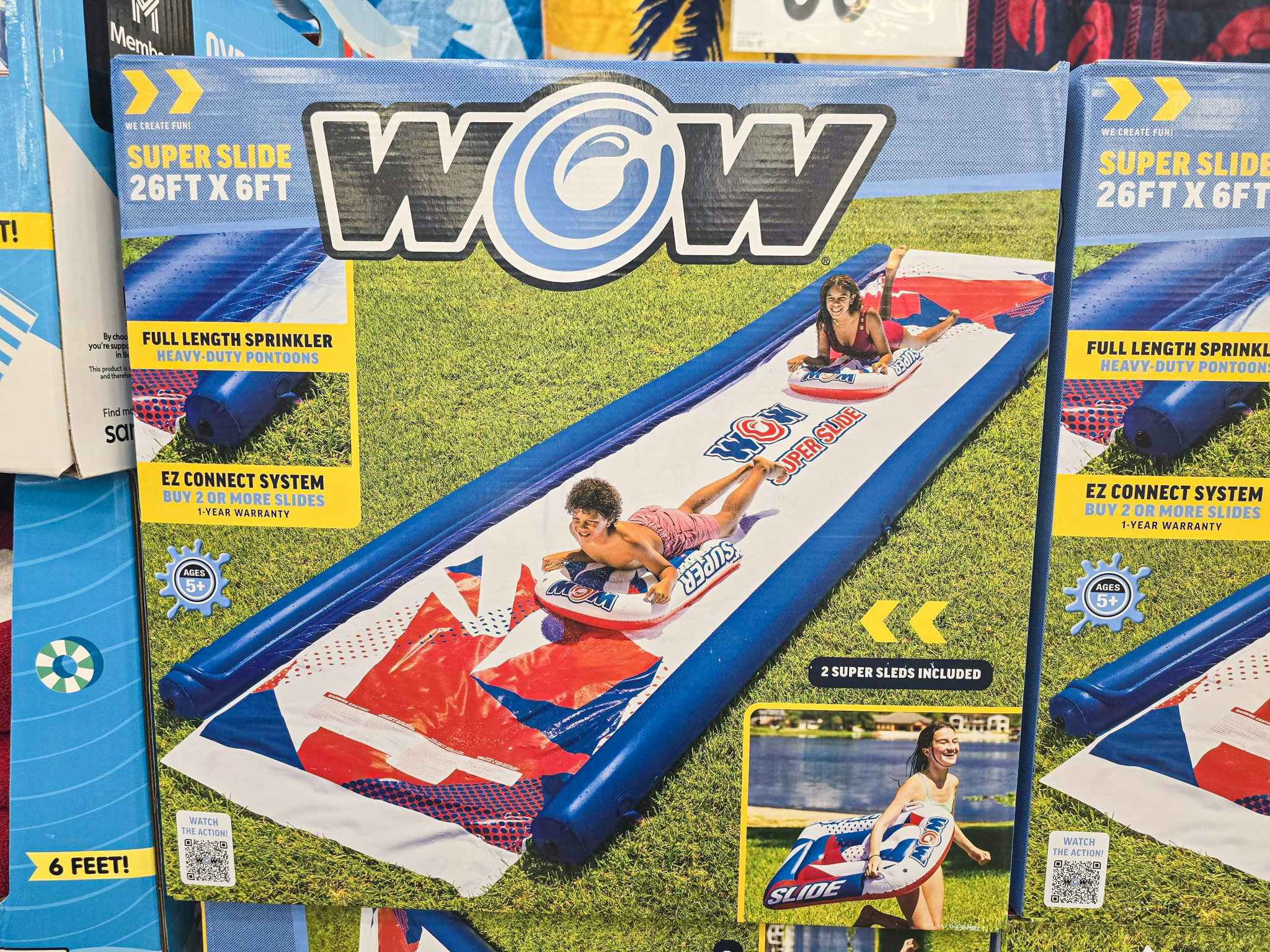box containing a water slide