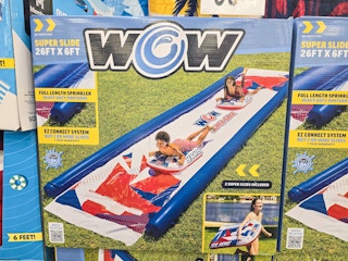 box containing a water slide