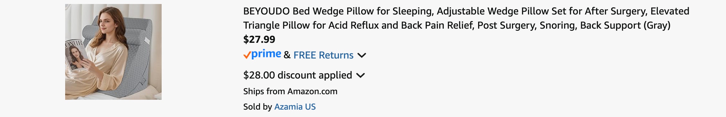Amazon Elevated Wedge Pillow 2025 2