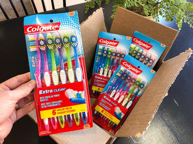 Colgate Extra Clean Toothbrush 6-Pack, Only $3.23 on Amazon card image